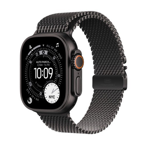 Apple Watch Ultra 3 GPS + Cellular 49mm Black Titanium Case with Black Titanium Milanese Loop - Small