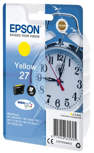 Epson C13T27044012/27 Ink cartridge yellow, 300 pages 3,6ml for Epson WF 3620