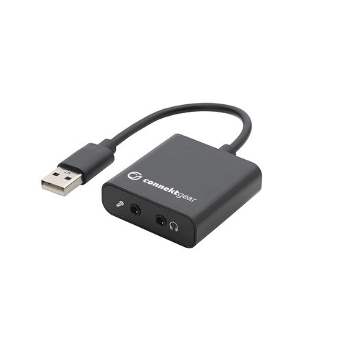 connektgear Stereo Jack Adapter USB 2 Type A Male to 2 x 3.5mm Female
