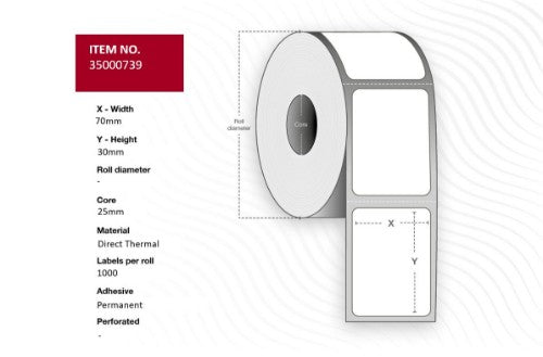 Capture 35000739 printer label White