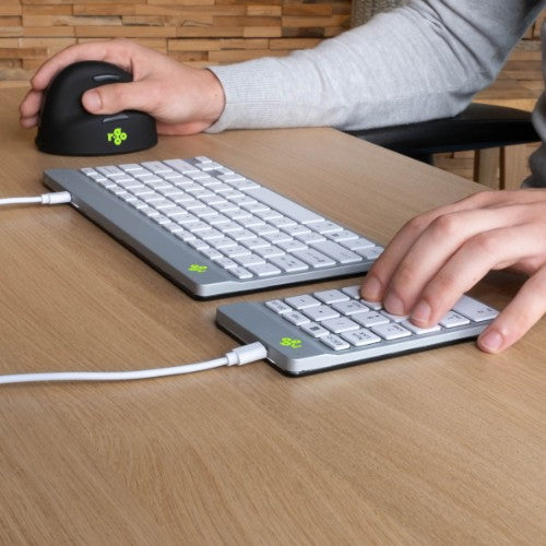 R-Go Tools Numeric keypad R-Go Numpad Break, ergonomic numeric keypad with break software, wired, white