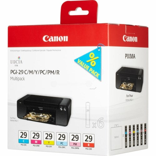 Canon 4873B005/PGI-29 Ink cartridge multi pack C,M,Y,PC,PM,RY Pack=6 for Canon Pixma Pro 1