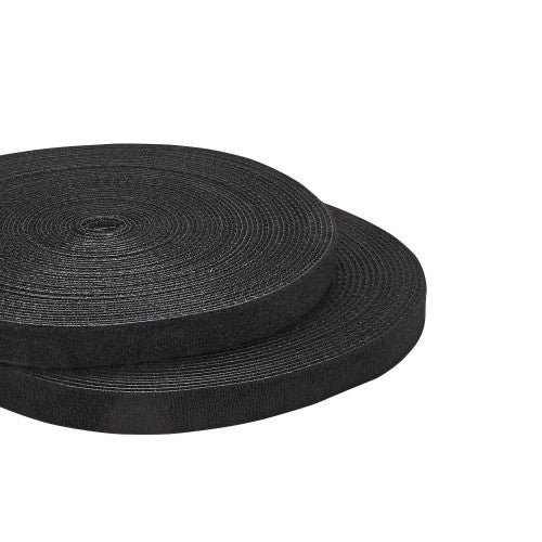 StarTech.com 100ft Hook and Loop Roll - Cut-to-Size Reusable Cable Ties - Bulk Industrial Wire Fastener Tape /Adjustable Fabric Wraps Black / Resuable Self Gripping Cable Management Straps