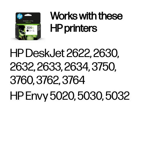 HP N9K08AE/304XL Printhead cartridge black high-capacity, 300 pages ISO/IEC 24711 6ml for HP DeskJet 2620/3720