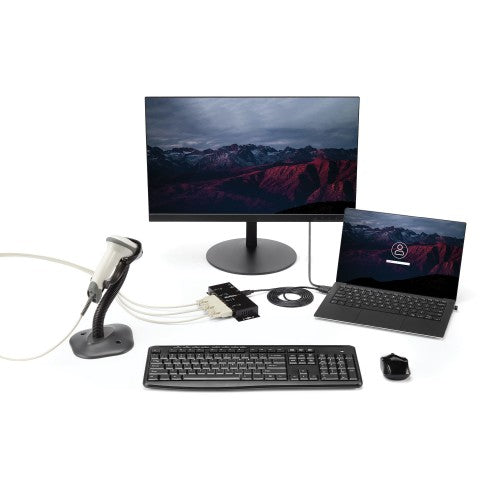 StarTech.com 4 Port USB to DB9 RS232 Serial Adapter Hub – Industrial DIN Rail and Wall Mountable