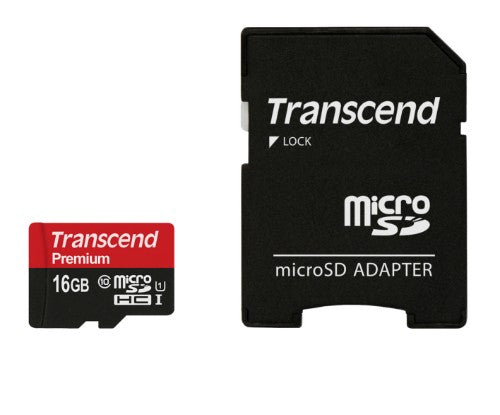 Transcend microSDXC/SDHC Class 10 UHS-I 16GB with Adapter