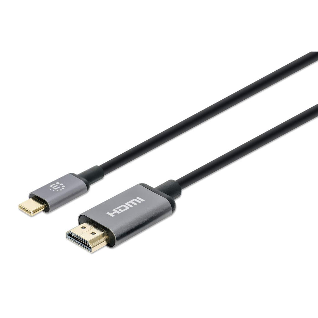 Manhattan USB-C to HDMI Cable, 4K@60Hz, 1m, Black, Equivalent to CDP2HD2MBNL, Male to Male, Three Year Warranty, Polybag