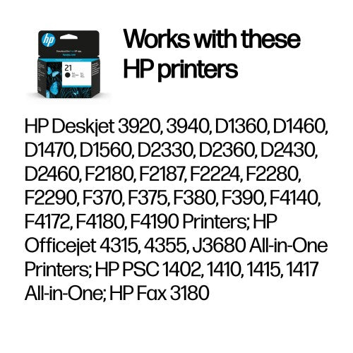 HP C9351AE/21 Printhead cartridge black, 190 pages ISO/IEC 24711 5ml for HP DeskJet F 4135/3910/OfficeJet J 3600/OfficeJet J 5500/OfficeJet 4315