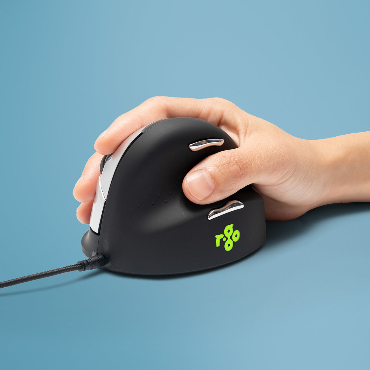 R-Go Tools Ergonomic mouse R-Go HE Break with break software, large (hand size ≥ 185 mm), right-handed, Wired, black