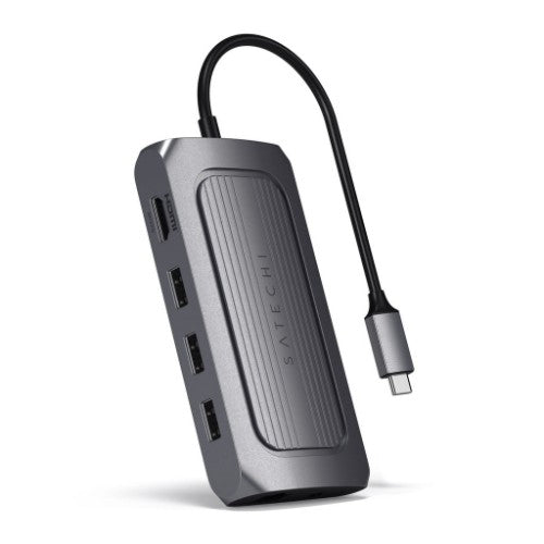 Satechi ST-U4MA3M laptop dock/port replicator USB Type-C Grey