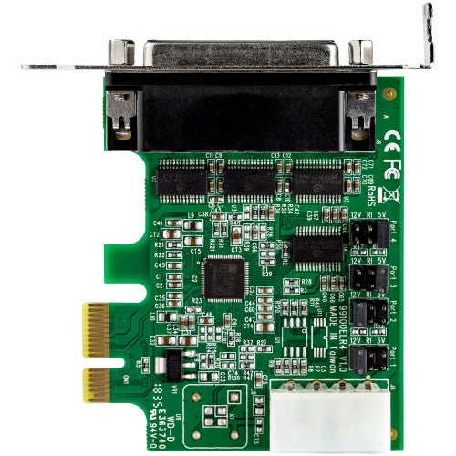 StarTech.com 4-port PCI Express RS232 Serial Adapter Card - PCIe RS232 Serial Host Controller Card - PCIe to Serial DB9 - 16950 UART - Low Profile Expansion Card - Windows/Linux - TAA