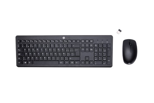 HP 230 Wireless Mouse and Combo keyboard Mouse included Office RF Wireless AZERTY Belgian Black