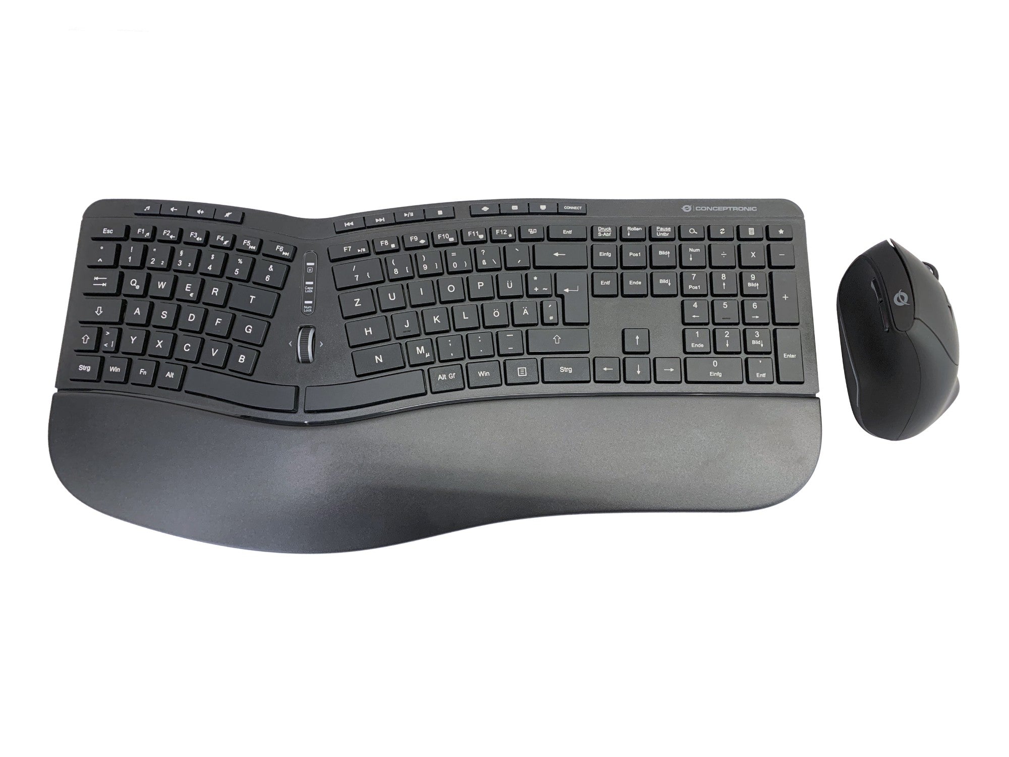 Conceptronic ORAZIO ERGO Wireless Ergonomic Keyboard & Mouse Kit, German layout