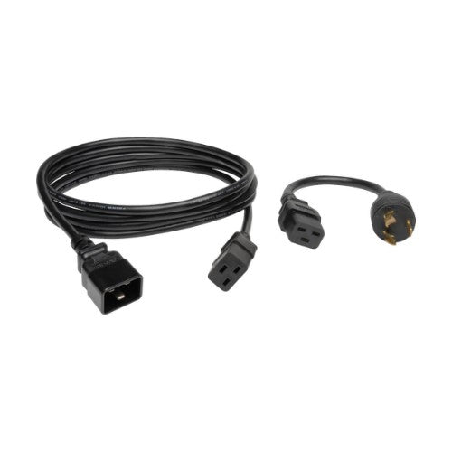 Tripp Lite PDUMH20HVNET 3.7kW Single-Phase 208/230V Switched PDU - LX Platform, 8 C13 Outlets, C20 Input with L6-20P Adapter, 2.4m Cord, 1U Rack-mount, TAA