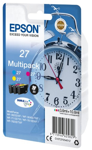 Epson C13T27054012/27 Ink cartridge multi pack C,M,Y 3x350pg3x3,6ml Pack=3 for Epson WF 3620