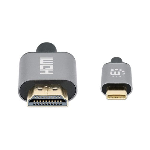 Manhattan USB-C to HDMI Cable, 4K@60Hz, 1m, Black, Male to Male, Three Year Warranty, Equivalent to CDP2HD2MBNL