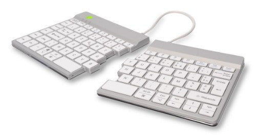R-Go Tools Ergonomic keyboard R-Go Split Break with break software, ergonomic split keyboard, AZERTY (FR), Bluetooth, white