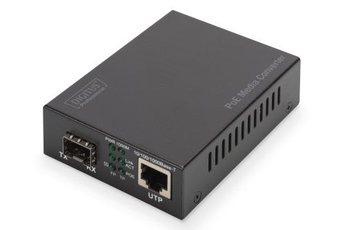 Digitus Gigabit PoE media converter, RJ45 / SFP, PSE