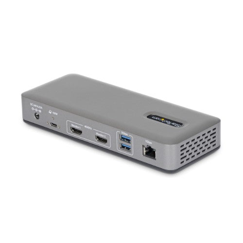 StarTech.com Dual-Monitor USB-C Docking Station, HDMI, 4K 60Hz, 100W Laptop Charging, 1GbE, Driverless, Multi-Monitor Dock For Windows