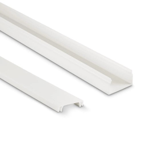 Hama Cable Duct Kit, 4 Pcs, Self-adhesive, 1 m, Incl. Connecting Pieces, white