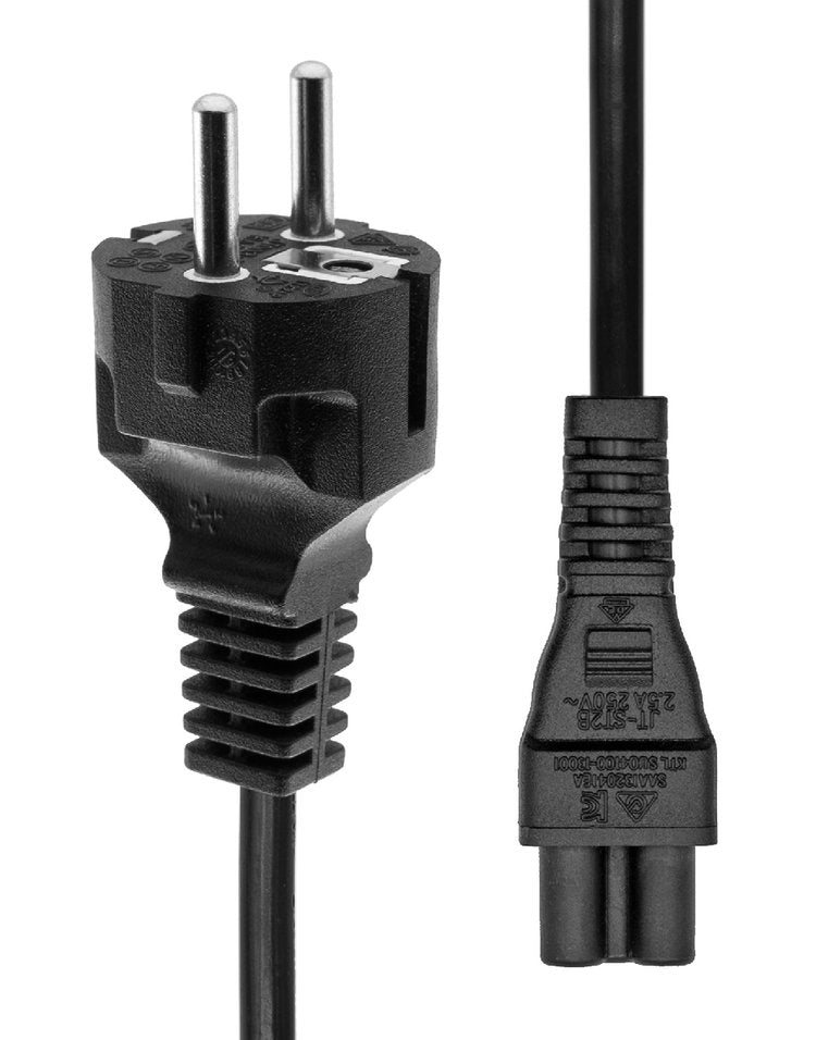 ProXtend Type F (Schuko) to C5 Power Cord Black 3m