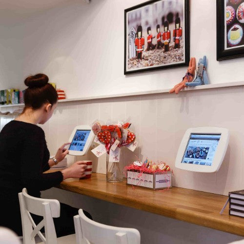 Bouncepad Wallmount | Apple iPad 7th Gen 10.2 (2019) | White | Covered Front Camera and Home Button |