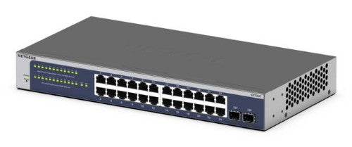 NETGEAR GS724Tv6 Managed L2+/L3 Gigabit Ethernet (10/100/1000) 1U Blue, Grey