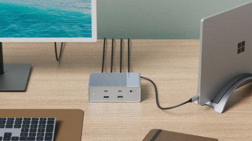 HYPER HDG215-EU laptop dock/port replicator Wired USB 3.2 Gen 1 (3.1 Gen 1) Type-C Silver