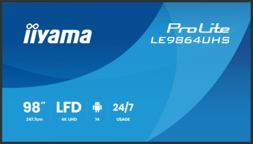 iiyama 98" 4K UHD Most powerful professional digital signage display with advanced control and connectivity options