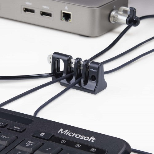 StarTech.com Peripheral Cable Anchor Lock, Secure Keyboard/Mouse, Cable Lock For Shared Office/Public Computers, Cable Trap Compatible w/Laptop Security Cable/Padlock - TAA