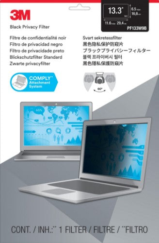 3M PF133W9B 33.8 cm (13.3") Laptop Frameless display privacy filter