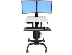 Ergotron WorkFit-C, Dual Sit-Stand Black, Grey Flat panel Multimedia cart