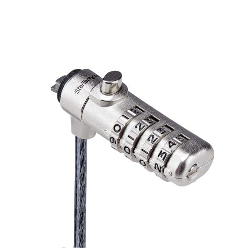 StarTech.com Slim Lock K-Slot Compatible, 5ft (1.5m) Locking Cable, Desk Anti-Theft Security For Laptop/Notebook, Cut-Resistant Steel Cable, Combination Lock