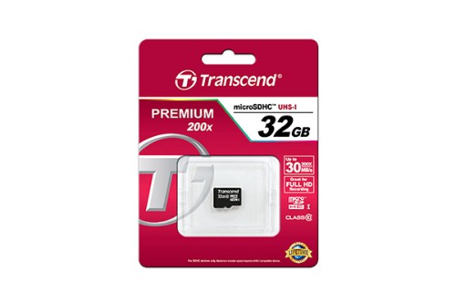 Transcend microSDXC/SDHC Class 10 32GB with Adapter
