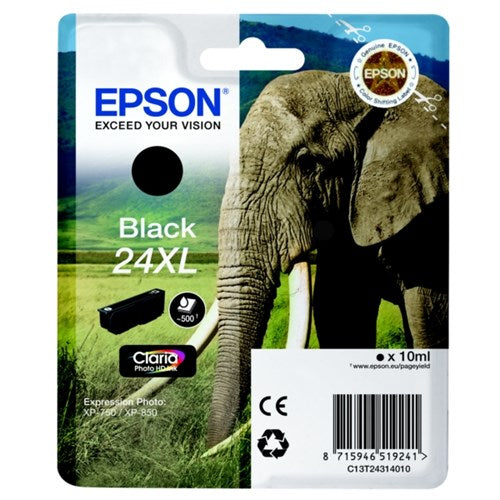 Epson C13T24314012/24XL Ink cartridge black high-capacity, 500 pages 10ml for Epson XP 750