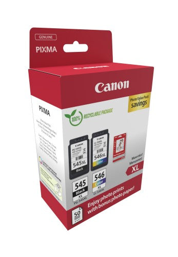 Canon 8286B011/PG-545+CL-546XL Printhead cartridge multi pack black + color high-capacity Blister 13ml + 11ml Pack=2 for Canon Pixma MG 2450