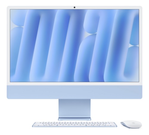 Apple iMac 24-inch with Retina 4.5K display: M4 chip with 10‑core CPU and 10‑core GPU, 16GB, 512GB SSD - Blue