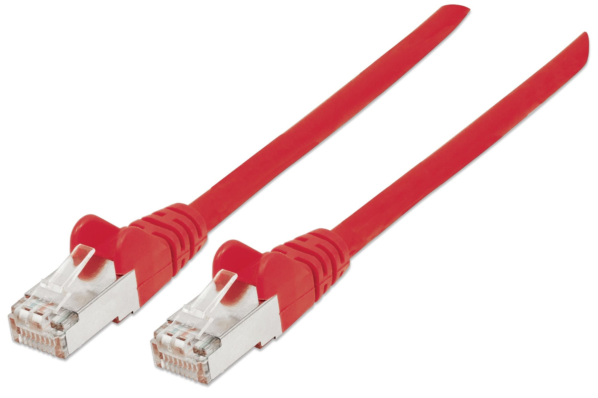 Intellinet Network Patch Cable, Cat5e, 15m, Red, CCA, SF/UTP, PVC, RJ45, Gold Plated Contacts, Snagless, Booted, Lifetime Warranty, Polybag