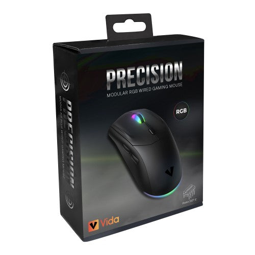 VIDA PRECISION GAMING USB RGB mouse Ambidextrous USB Type-A Optical 12400 DPI