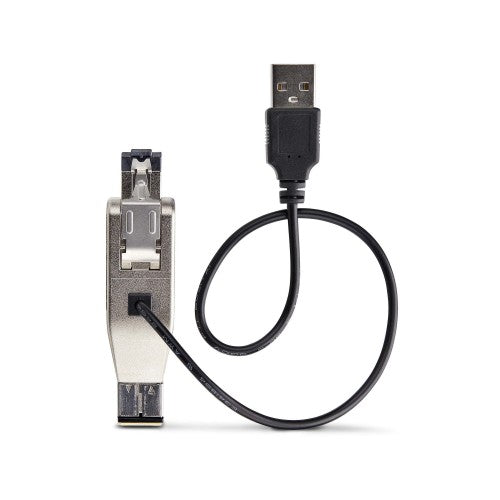 StarTech.com Gigabit Fiber to RJ45 Ethernet Media Converter Dongle, Optical Singlemode 10km/Multimode 800m, USB Powered, Compact Design, Metal Housing, Micro Mini, TAA