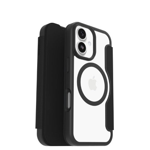 OtterBox React Folio MagSafe Series for Apple iPhone 17, Black Crystal, transparent/black