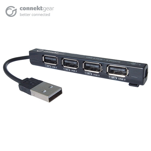 connektgear 4 Port Hub USB 2 - Bus Powered - Black