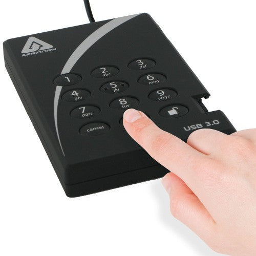 Apricorn Aegis Padlock USB 3.0 500GB external hard drive Black