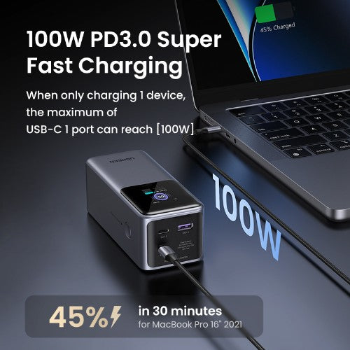 Ugreen 20000mAh 130W Fast Charging Powerbank Lithium Grey