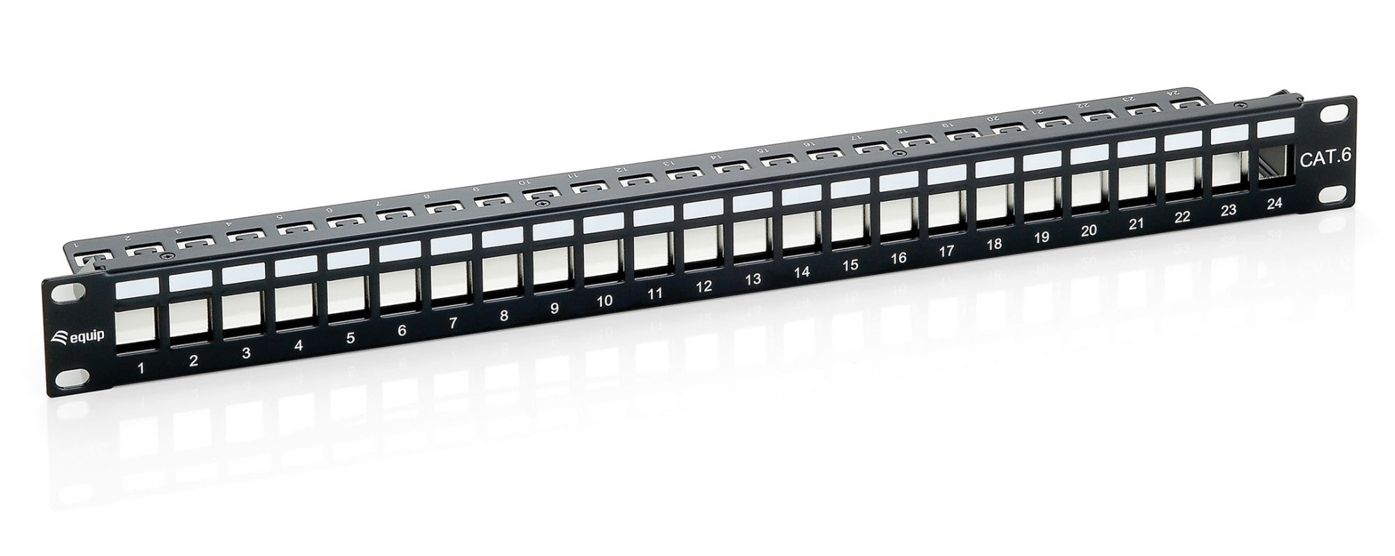 Equip 24-Port Keystone Cat.6 Shielded Patch Panel, Black