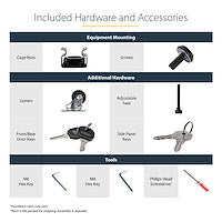 StarTech.com 4-Post 15U Server Rack Cabinet, Lockable 19" Data Rack Cabinet for Computer / AV / IT Equipment, Office / Home Network Rack with Casters & Adjustable Mounting Rails