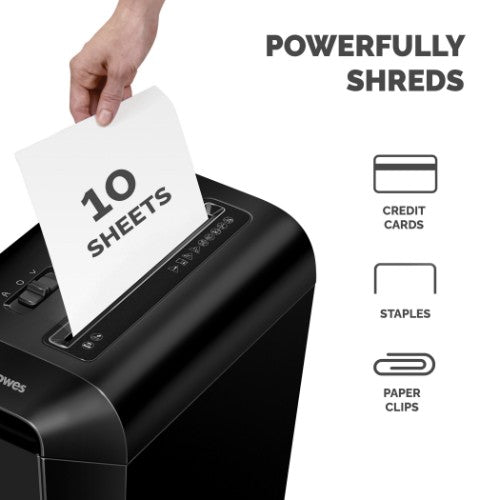 Fellowes LX Series Paper Shredder LX65 10 Sheet Cross Cut Shredder with 22 Litre Bin High Security P4