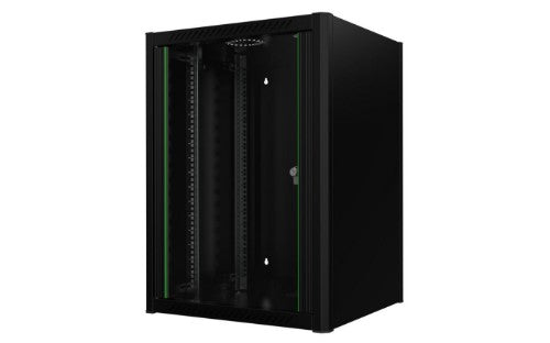 Lanview RWM16U56BL rack cabinet 16U Wall mounted rack Black