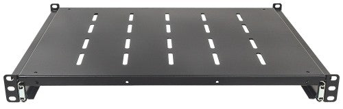 Intellinet 19" Sliding Shelf, 1U, For 600 to 800mm Depth Cabinets & Racks, shelf depth 350mm, Max weight 35kg, Black