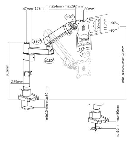V7 Monitor Mount Professional Touch Adjust